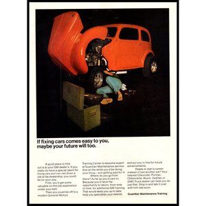 1970 GM General Motors Guardian Maintenance Mechanic Vintage Print Ad Wall Art